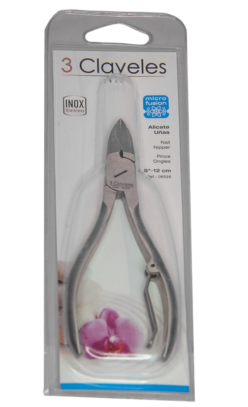 3 CLAVELES ALICATE UÑAS INOXIDABLE 12 CM