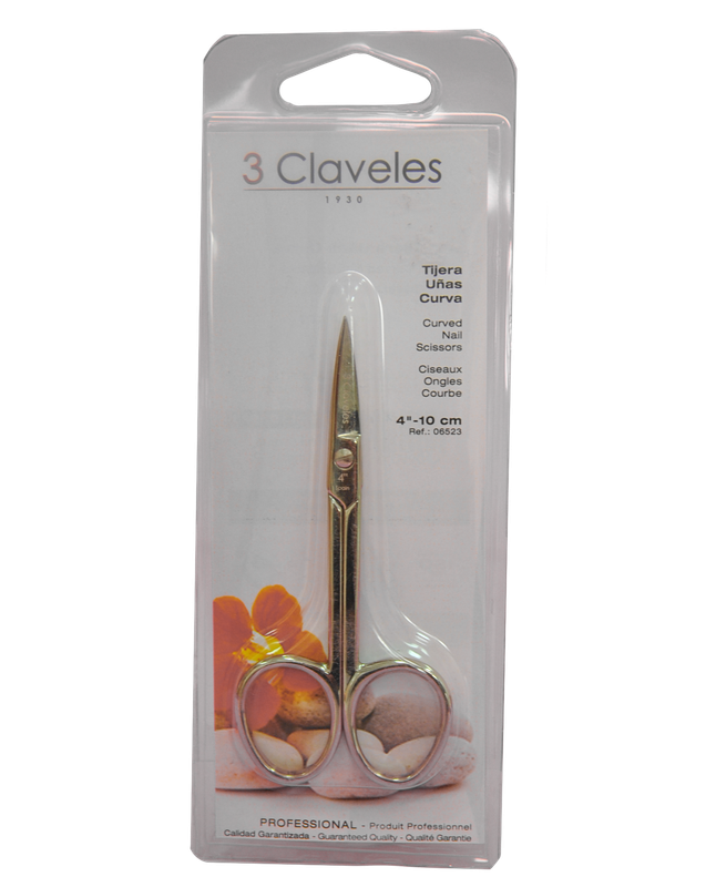 3 CLAVELES TIJERA PARA UÑAS DE MANOS CURVA 4''
