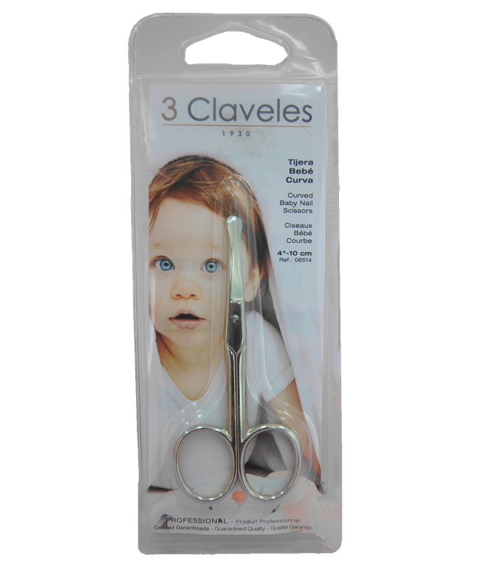 3 CLAVELES TIJERA PARA UÑAS DE MANOS DE BEBE CURVA 4''