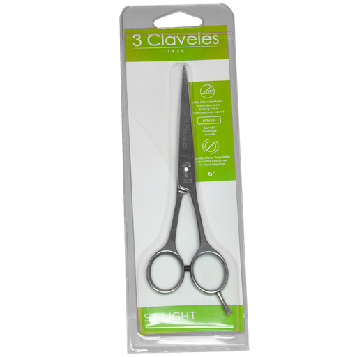 3 CLAVELES TIJERA DE CORTE MICRODENTADA 6 LIGHT BRILLO