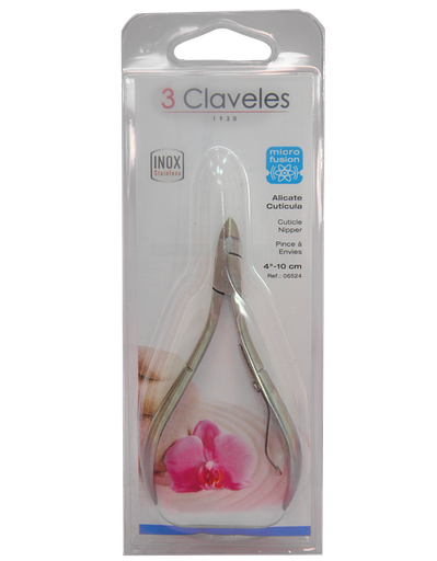 3 CLAVELES ALICATE CUTICULA INOXIDABLE 10 CM