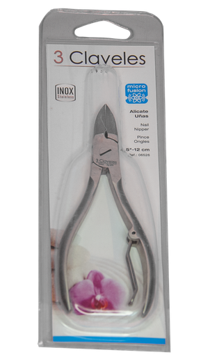 3 CLAVELES ALICATE UÑAS INOXIDABLE 12 CM