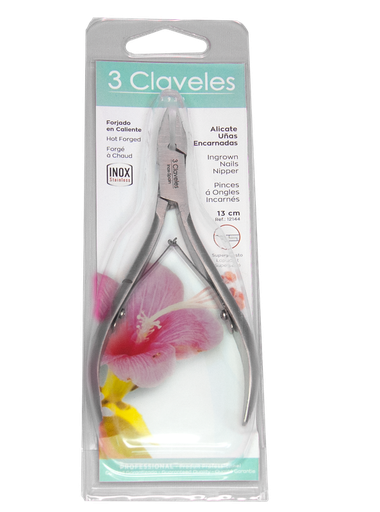3 CLAVELES ALICATE UÑAS INOXIDABLE 13 CM RECTO