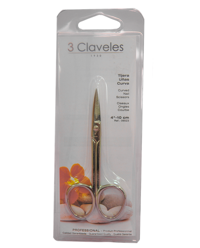 3 CLAVELES TIJERA PARA UÑAS DE MANOS CURVA 4''