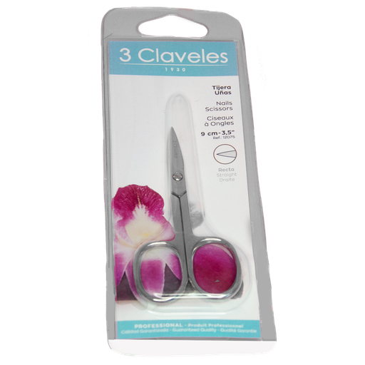 3 CLAVELES TIJERA PARA UÑAS DE MANOS RECTA 3.5''